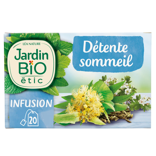 JARDIN BIO Organic Relaxation Tea - Linden Verbena & Hawthorn (20 Bags)