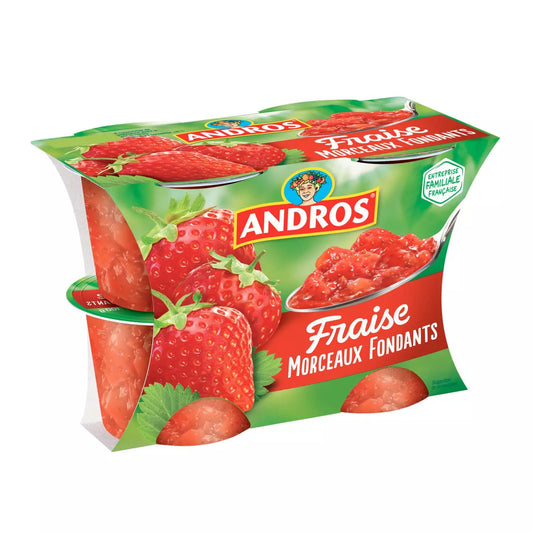 ANDROS Spécialité Fraise avec Morceaux 4x100g