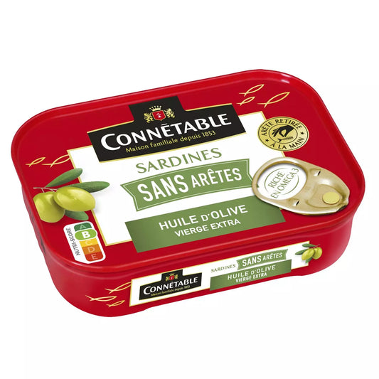 CONNETABLE Sardines sans Arêtes à l’Huile d’Olive Vierge Extra 140g