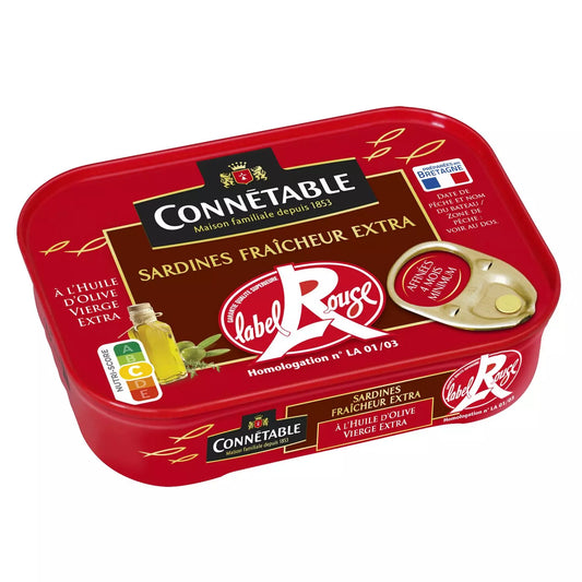 CONNETABLE Sardines à l’Ancienne à l’Huile d’Olive Vierge Extra Label Rouge 135g