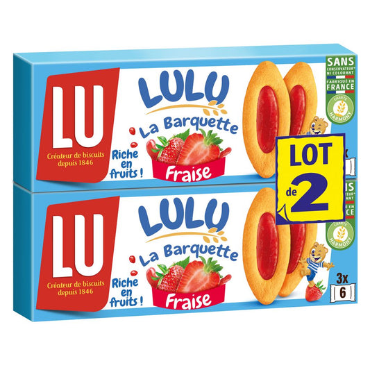 LU Lulu biscuits barquettes à la fraise 2x120g