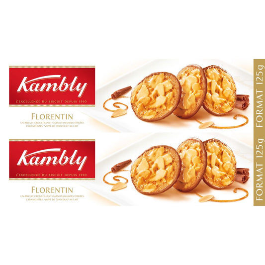 KAMBLY Florentin au chocolat au lait et amandes caramélisées 2x125g