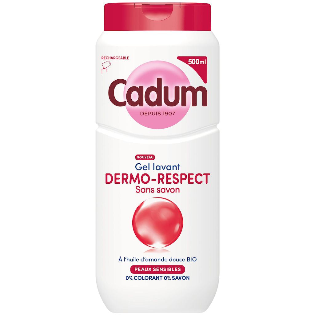 CADUM Gel douche dermo-respect sans savon peaux délicates 450 ml