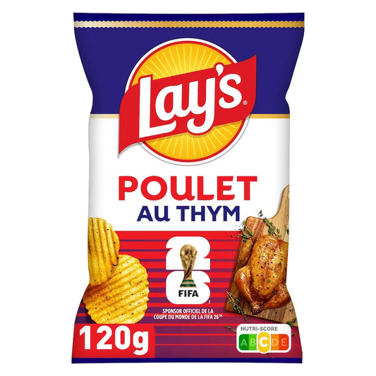 LAY'S Chips ondulées saveur poulet au thym 120g