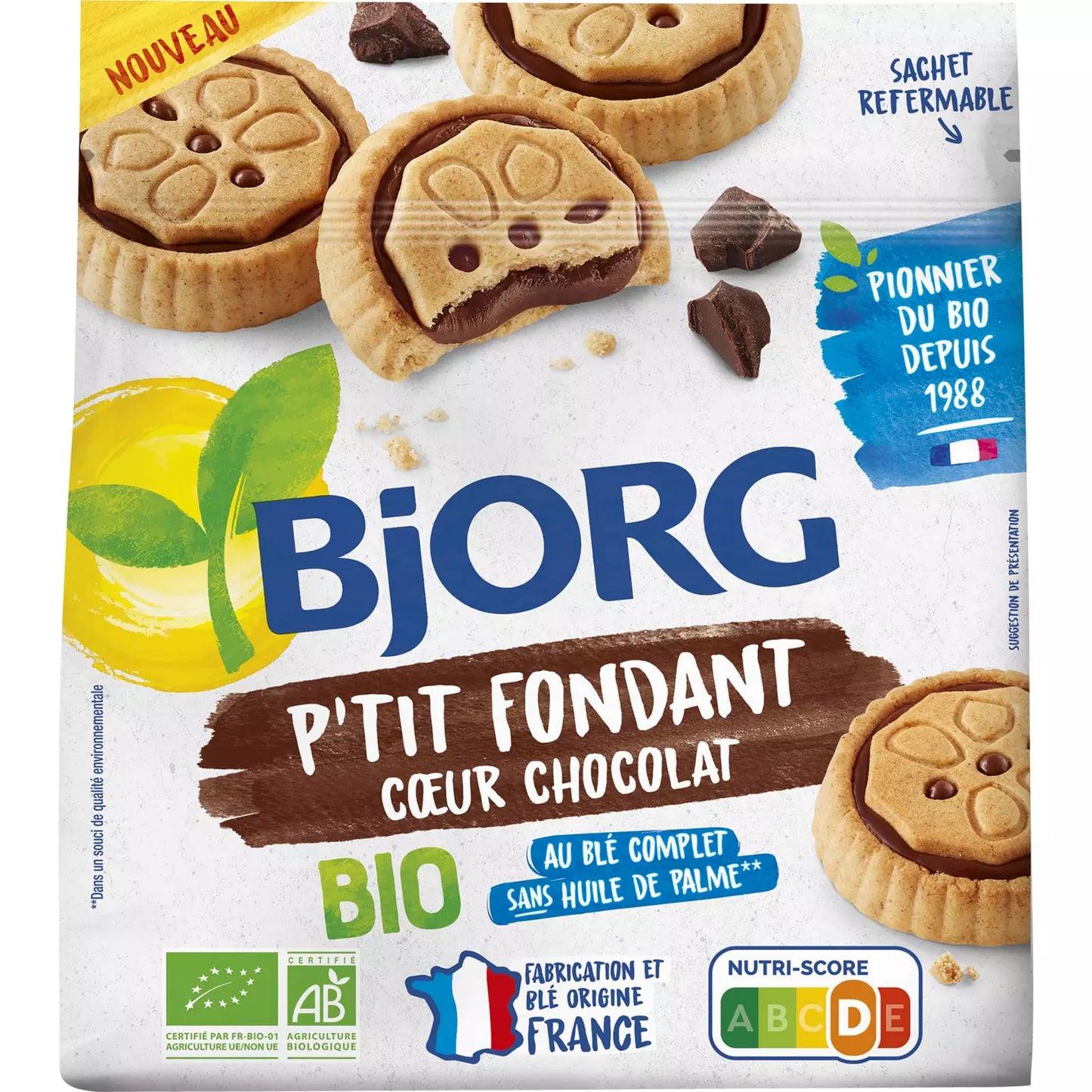 BJORG P'tit fondant Organic chocolate-filled biscuits 180g