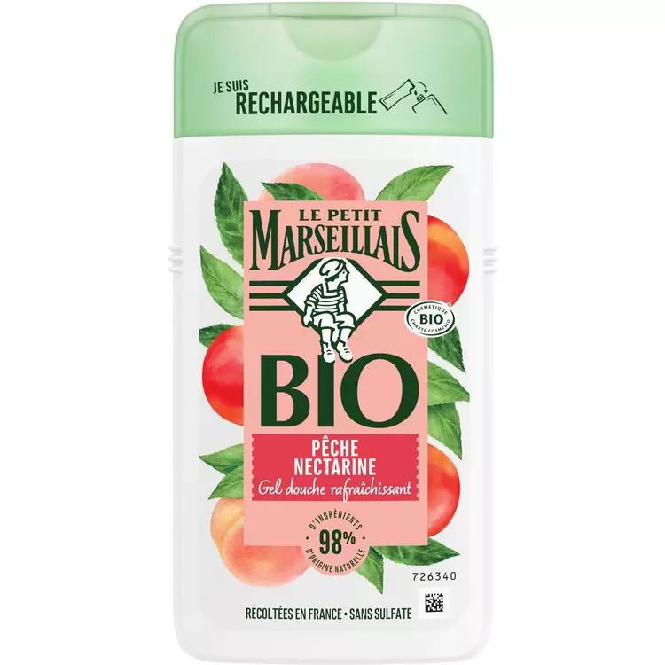 LE PETIT MARSEILLAIS Gel Douche Rafraîchissant Bio Pêche Nectarine 250ml