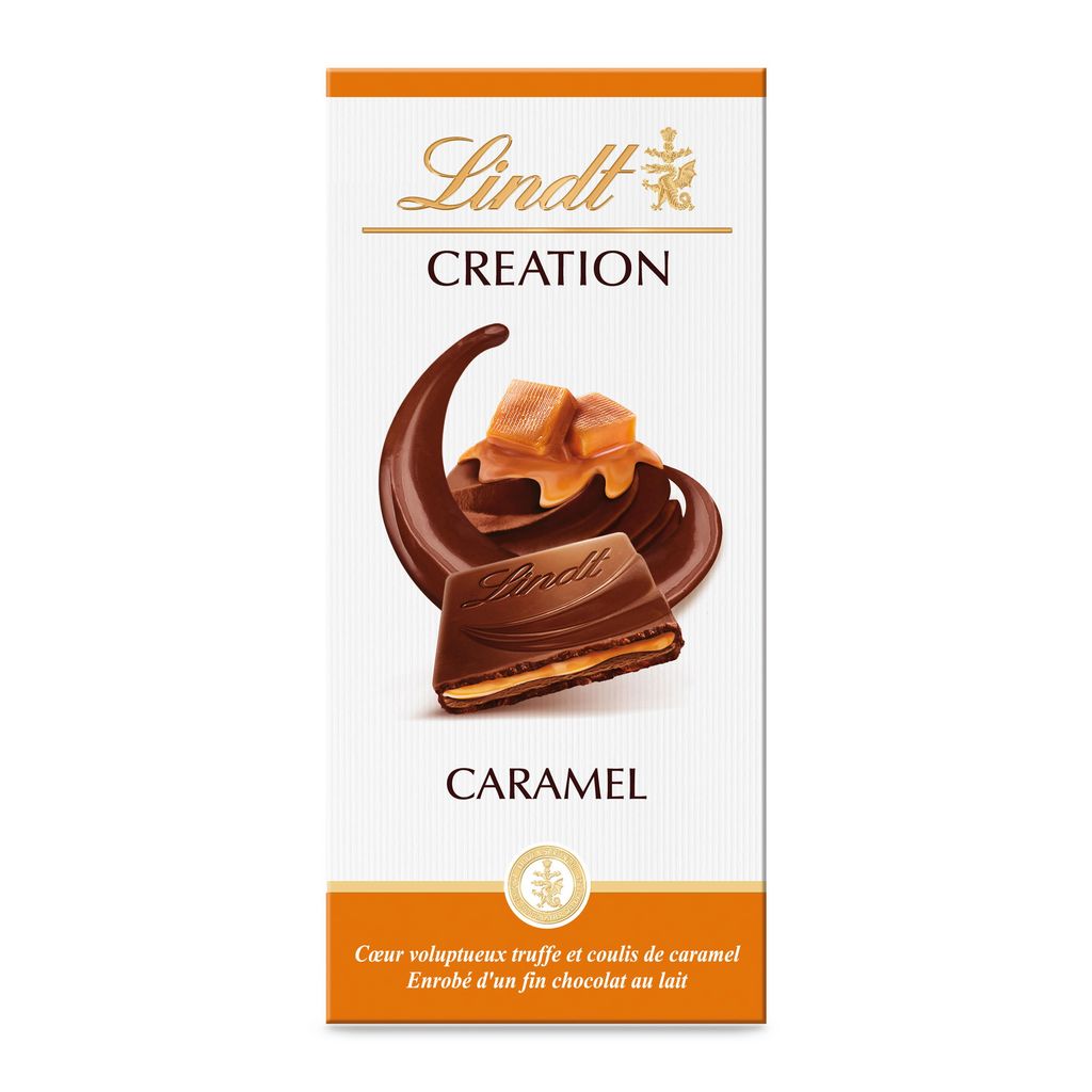 LINDT Création Milk Chocolate Bar Caramel 150g