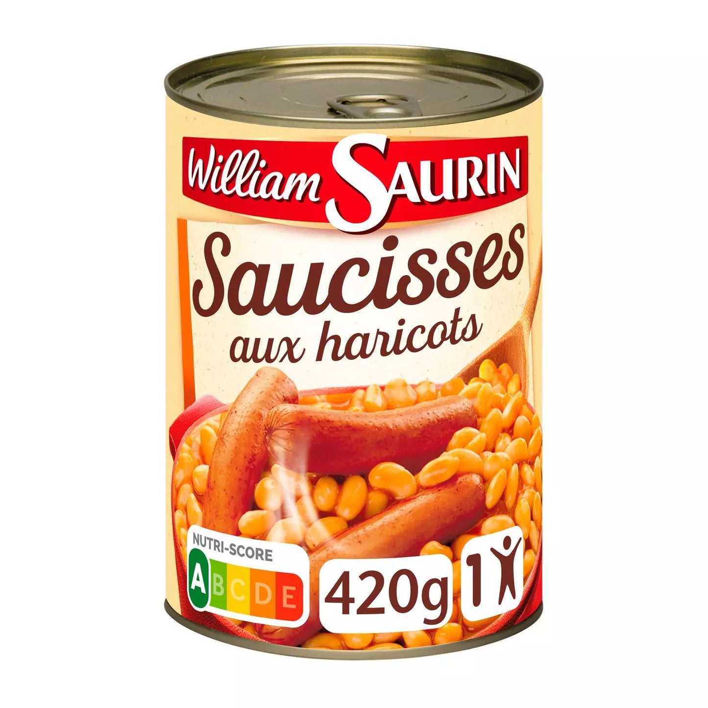 WILLIAM SAURIN Sausages with beans 420g