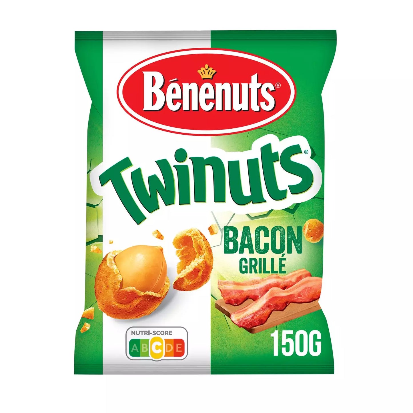 BENENUTS Cacahuètes Enrobées Goût Bacon Twinuts 150g