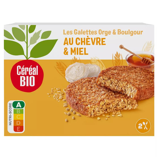 CEREAL BIO Barley & Bulgur Cakes with Goat Cheese & Organic Honey – 2x100g
