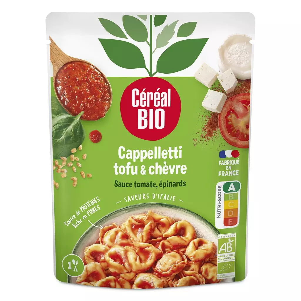 CEREAL BIO Cappelletti mit Tofu, Spinat & Ziegenkäse in Tomatensauce – 220g