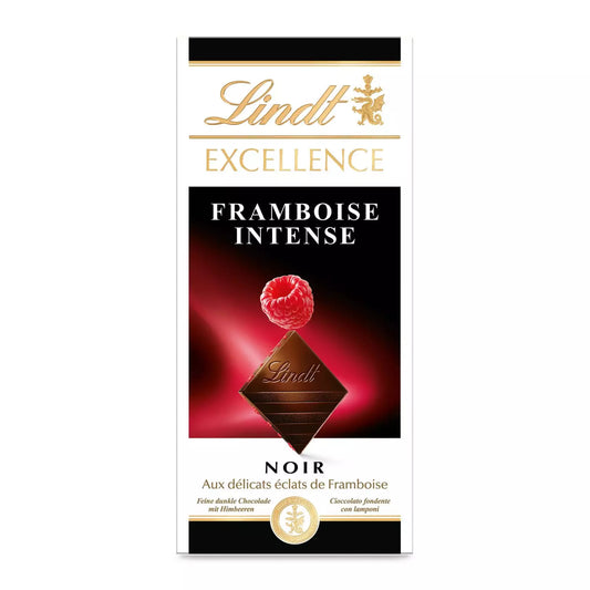 LINDT Excellence Dark Chocolate with Intense Raspberry 100g