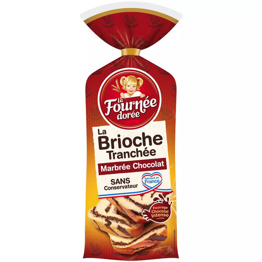 LA FOURNÉE DORÉE Brioche Tranchée Marbrée Chocolat 400g