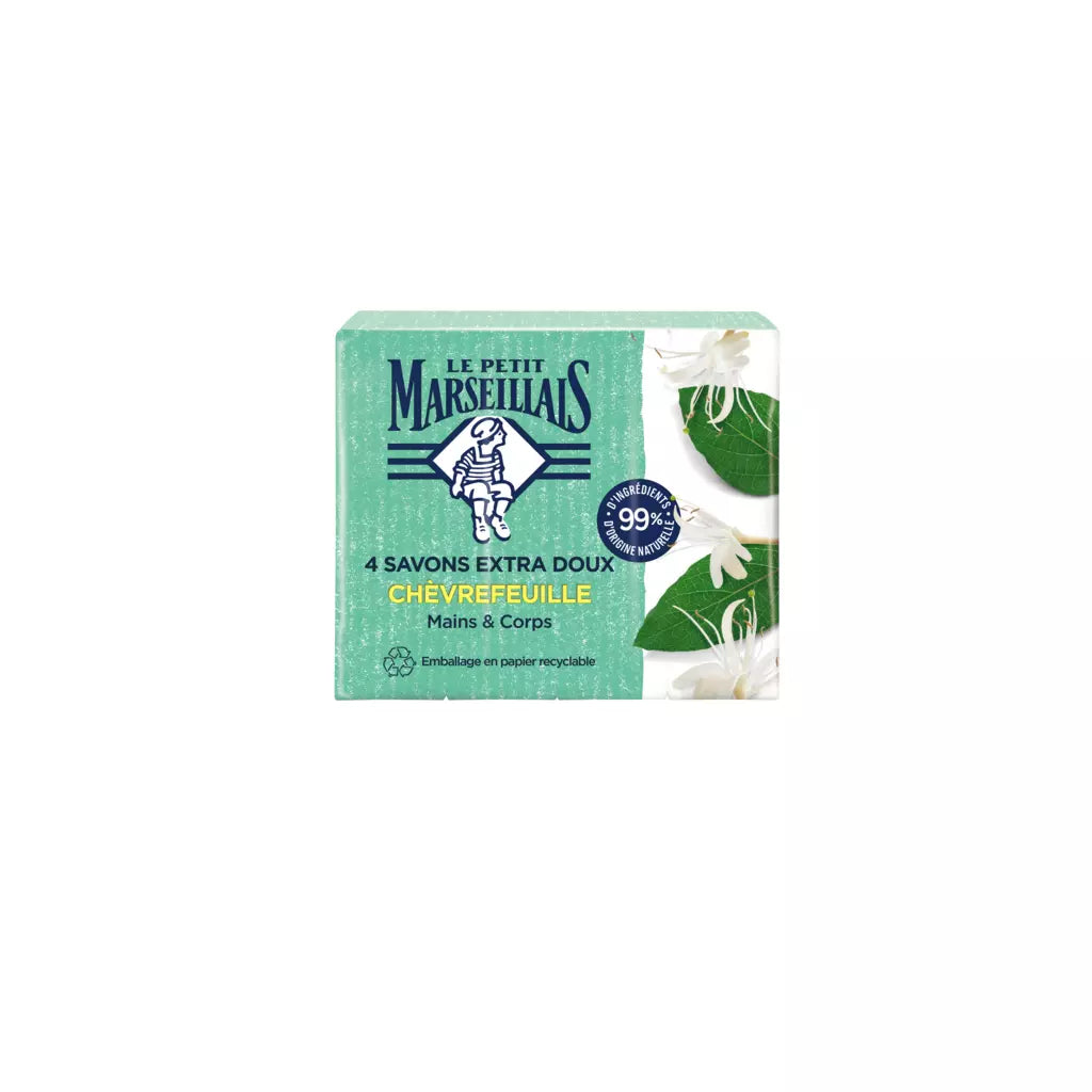 LE PETIT MARSEILLAIS Extra gentle honeysuckle soap hands and body 4x100g