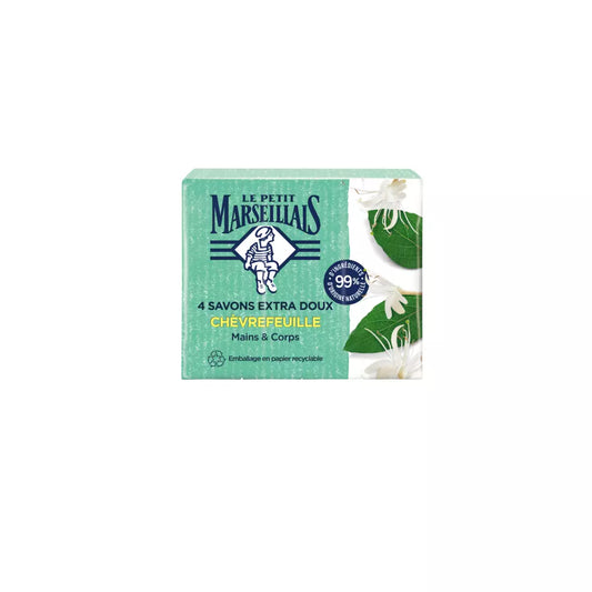 LE PETIT MARSEILLAIS Extra gentle honeysuckle soap hands and body 4x100g