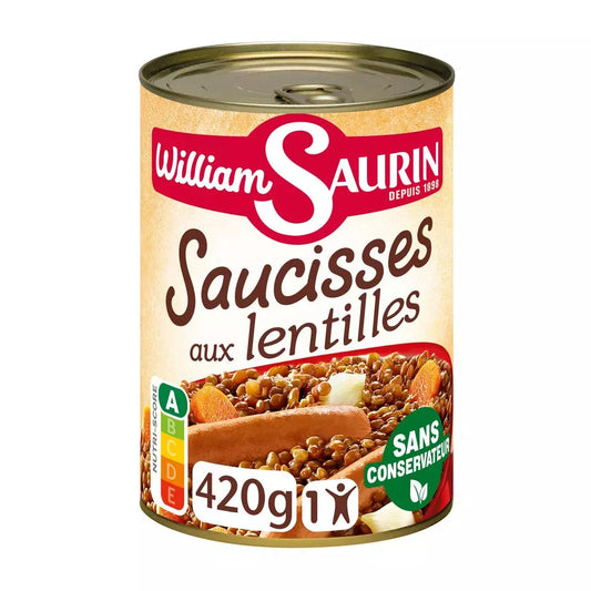 WILLIAM SAURIN Würstchen mit Linsen 420g