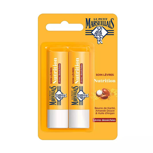 LE PETIT MARSEILLAIS Lip balm shea butter, sweet almond, and argan oil 2x4.9g