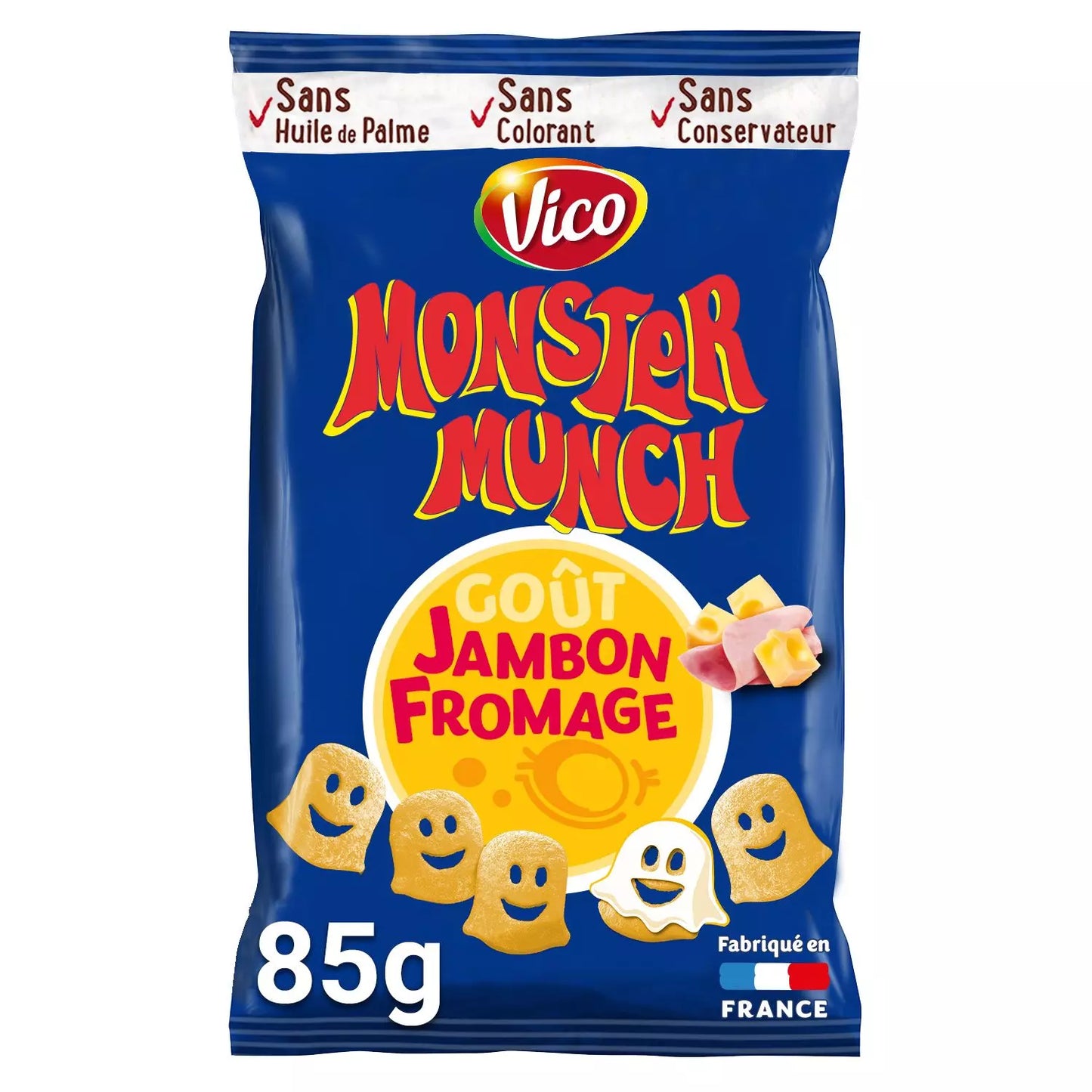 MONSTER MUNCH Puffed biscuits ham & cheese flavor 85g