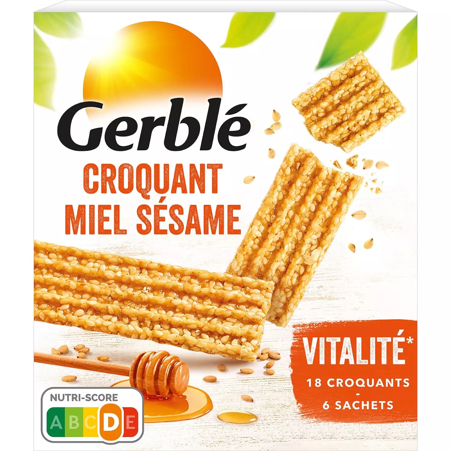 GERBLÉ Biscuits Croquants Miel Sésame Sachets Fraîcheur 162g