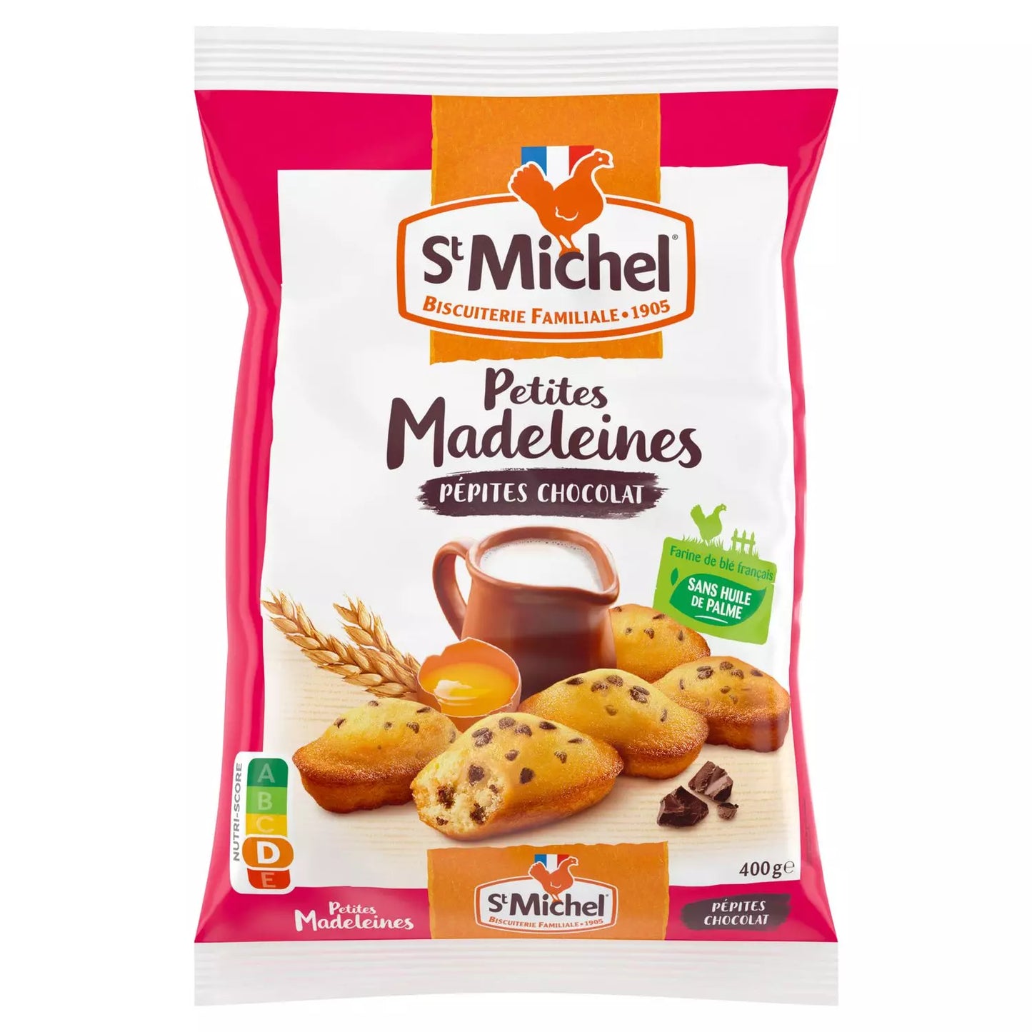 ST MICHEL Mini madeleines with chocolate chips, palm oil-free 400g