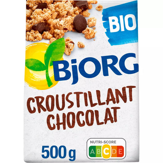 BJORG - Croustillant Céréales Bio au Chocolat Réduit en Sucres 500g