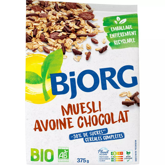 BJORG - Muesli de Céréales Bio Avoine Chocolat 375g