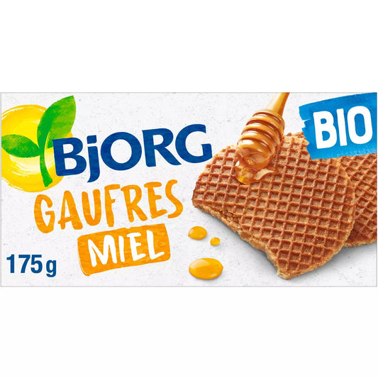 BJORG - Gaufres Bio au Miel Sans Huile de Palme 175g