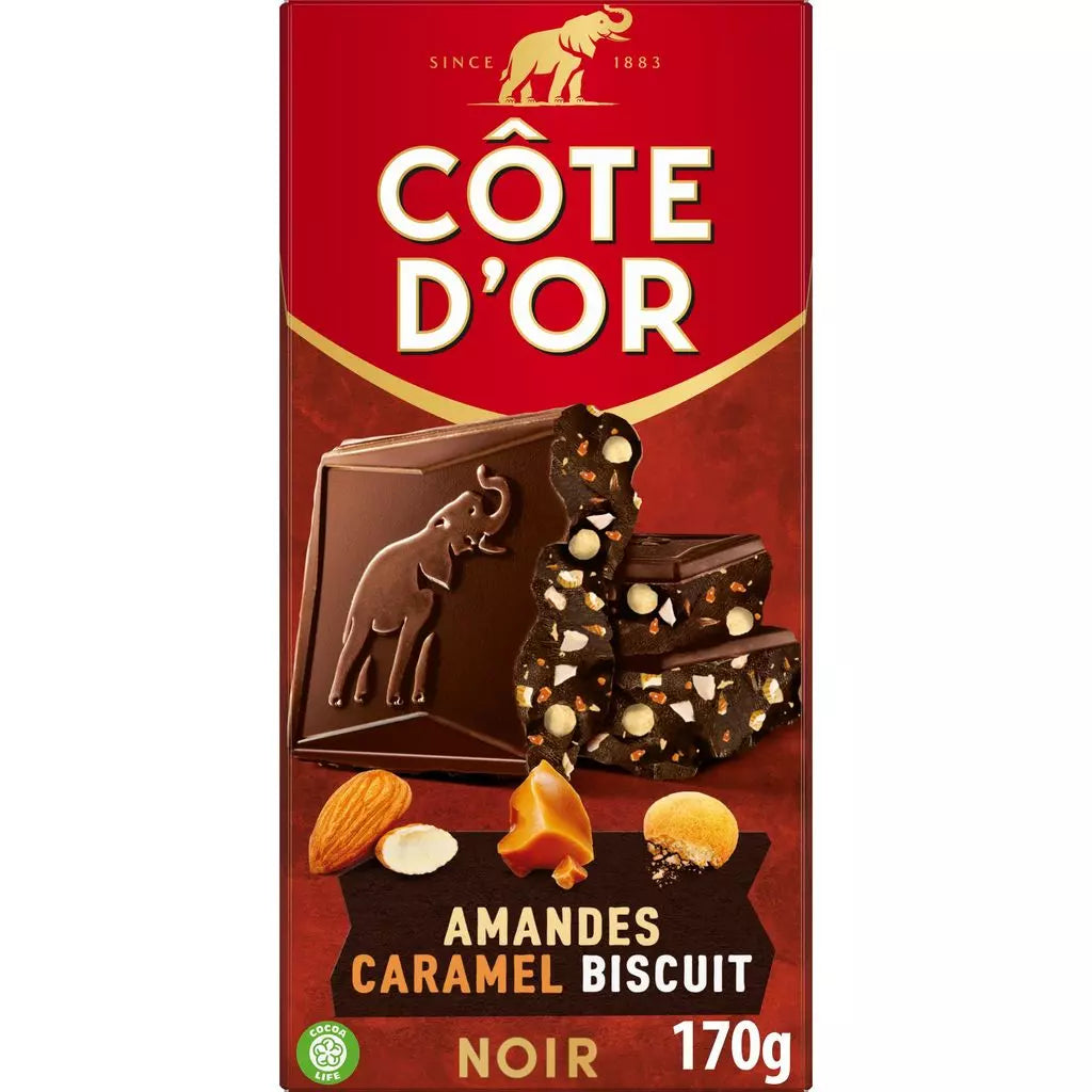 CÔTE D’OR Dark Chocolate Almond Caramel Biscuit 170g