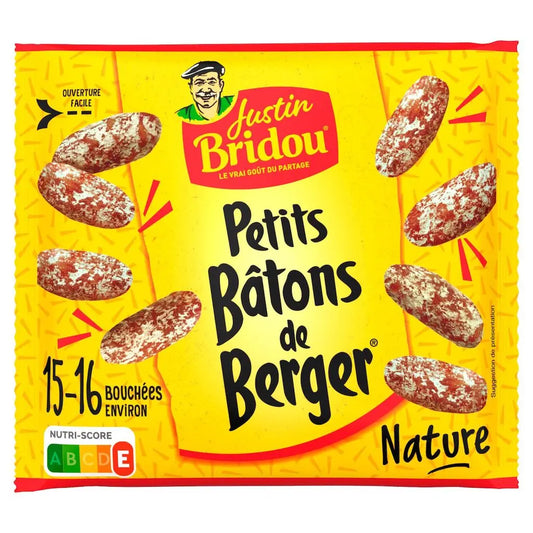 JUSTIN BRIDOU Petits bâtons de Berger saucissons nature x15/16 - 100g