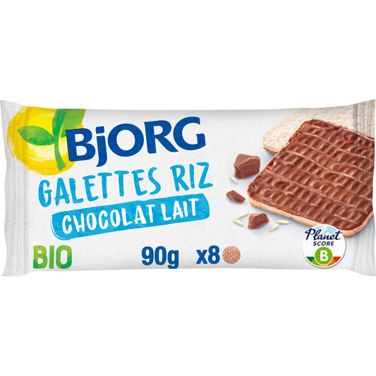 BJORG Galettes riz chocolat lait Bio 90g