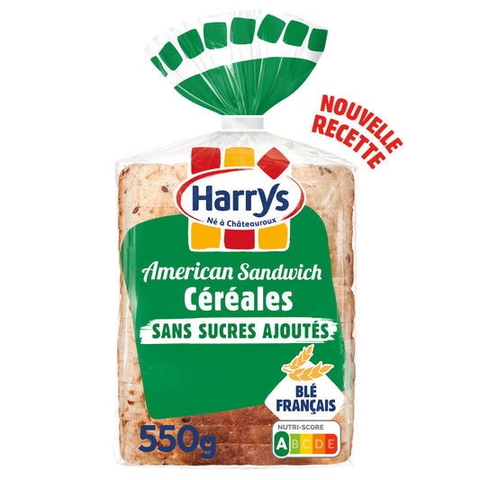 HARRYS Pain de mie céréales sans sucres ajoutés - American Sandwich x14 - 550g*