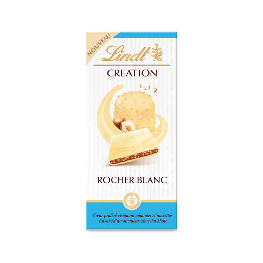 LINDT Chocolat rocher blanc Création 184g