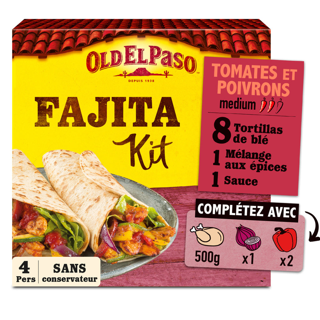 OLD EL PASO Medium Tomato & Pepper Fajita Kit 500g