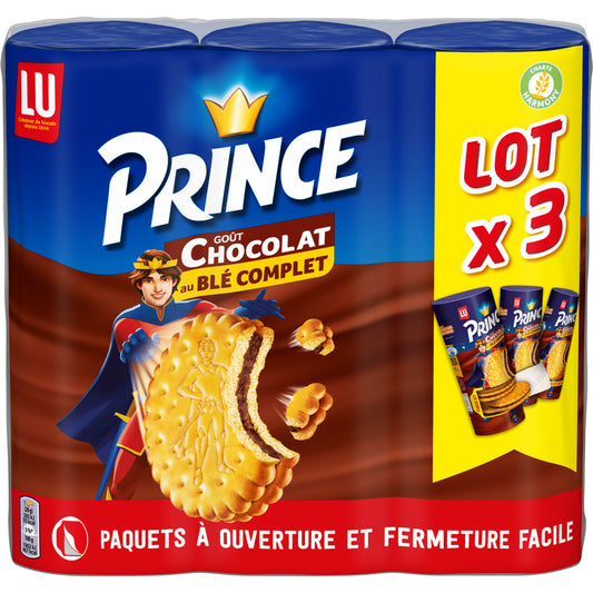 LU Prince - Biscuits fourrés au blé complet goût chocolat 3x300g