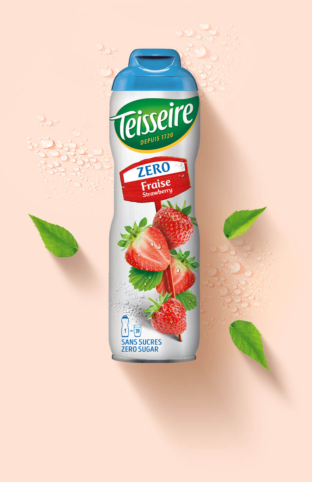 TEISSEIRE Strawberry Syrup Zero Sugar - 60cl