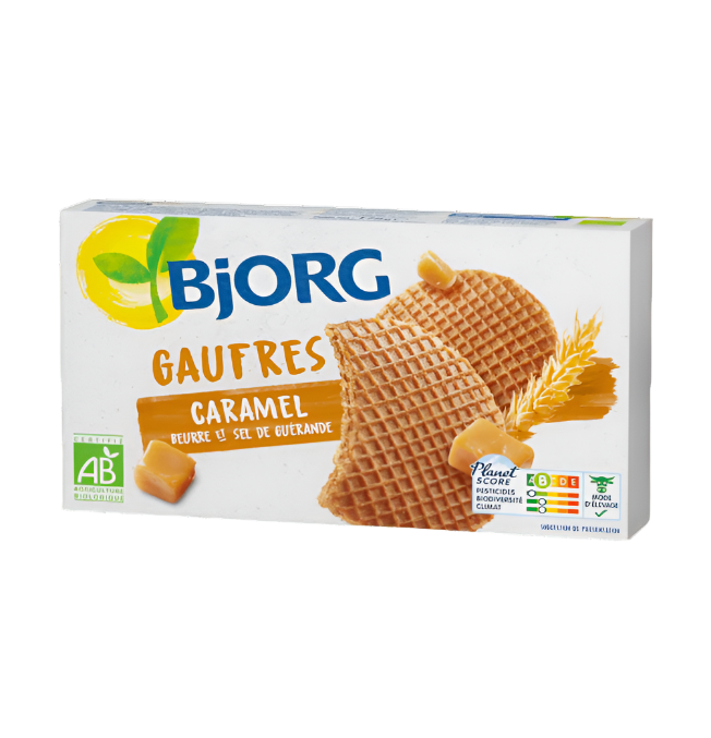 BJORG - Gaufres Bio au Caramel Sans Huile de Palme 175g