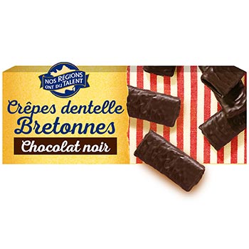 NOS RÉGIONS ONT DU TALENT Dark Chocolate Crêpes Dentelles 100g