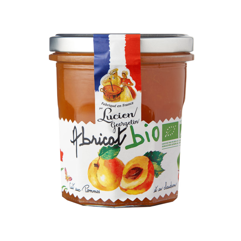 LUCIEN GEORGELIN Organic Apricot Spread Cooked with Apples & in a Cauldron 320g