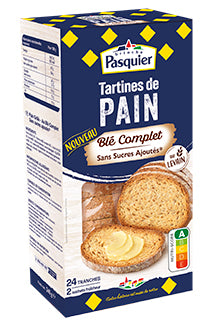 PASQUIER Whole Wheat Toast Without Added Sugar x24 (240g)