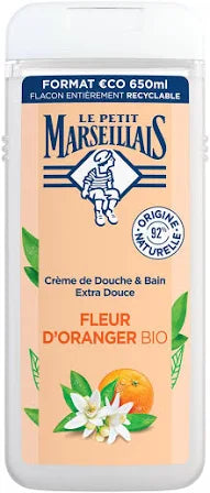 LE PETIT MARSEILLAIS Cream Texture Extra Gentle Shower Gel Organic Fleur d’Oranger Without Colorants 650ml