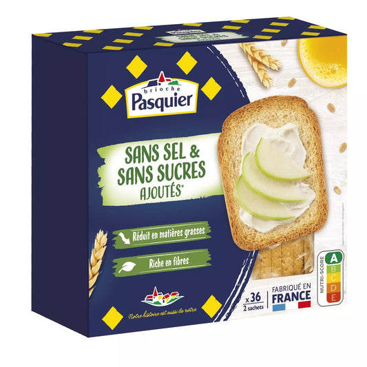 PASQUIER Biscotte Without Salt & No Added Sugar (2x packs) 300g