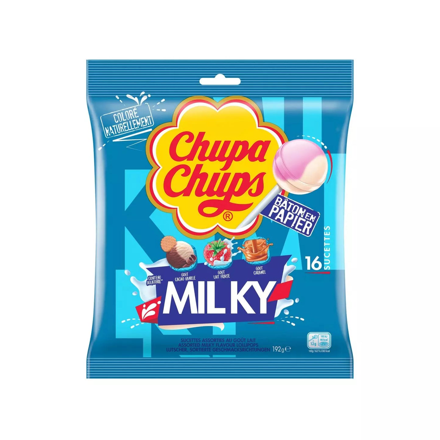 CHUPA CHUPS Lollipops Milky pack of 16 lollipops - 192g