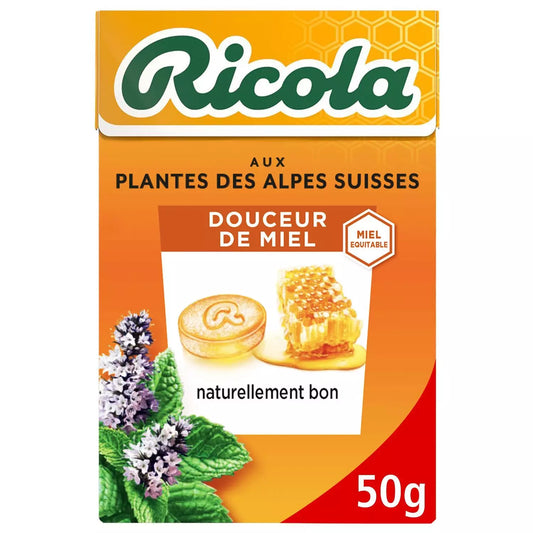 RICOLA Sugar-Free Honey Soothing - Box of 50g