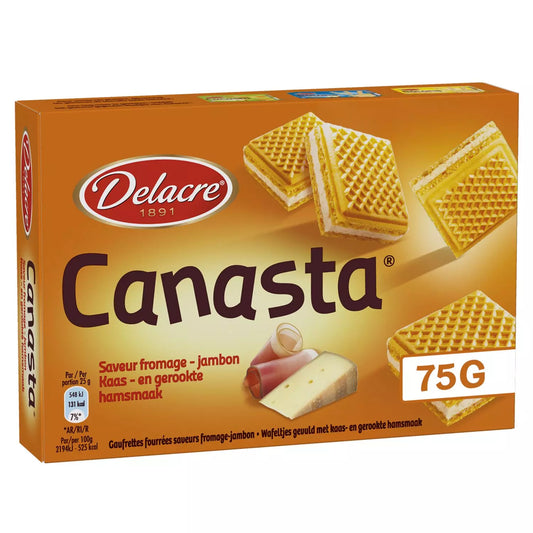 DELACRE Canasta Appetizer Biscuits Smoked Ham Flavored Cheese 75g