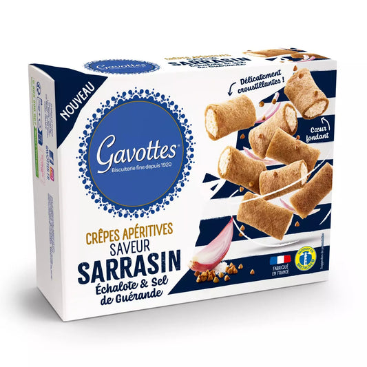 GAVOTTES Savory Crêpes Buckwheat (Sarrasin) Flavor Shallot & Guérande Salt 80g