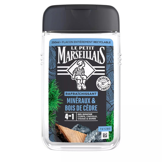 LE PETIT MARSEILLAIS Men’s 4-in-1 Shower Gel Minerals & Cedarwood Without Colorants 250ml