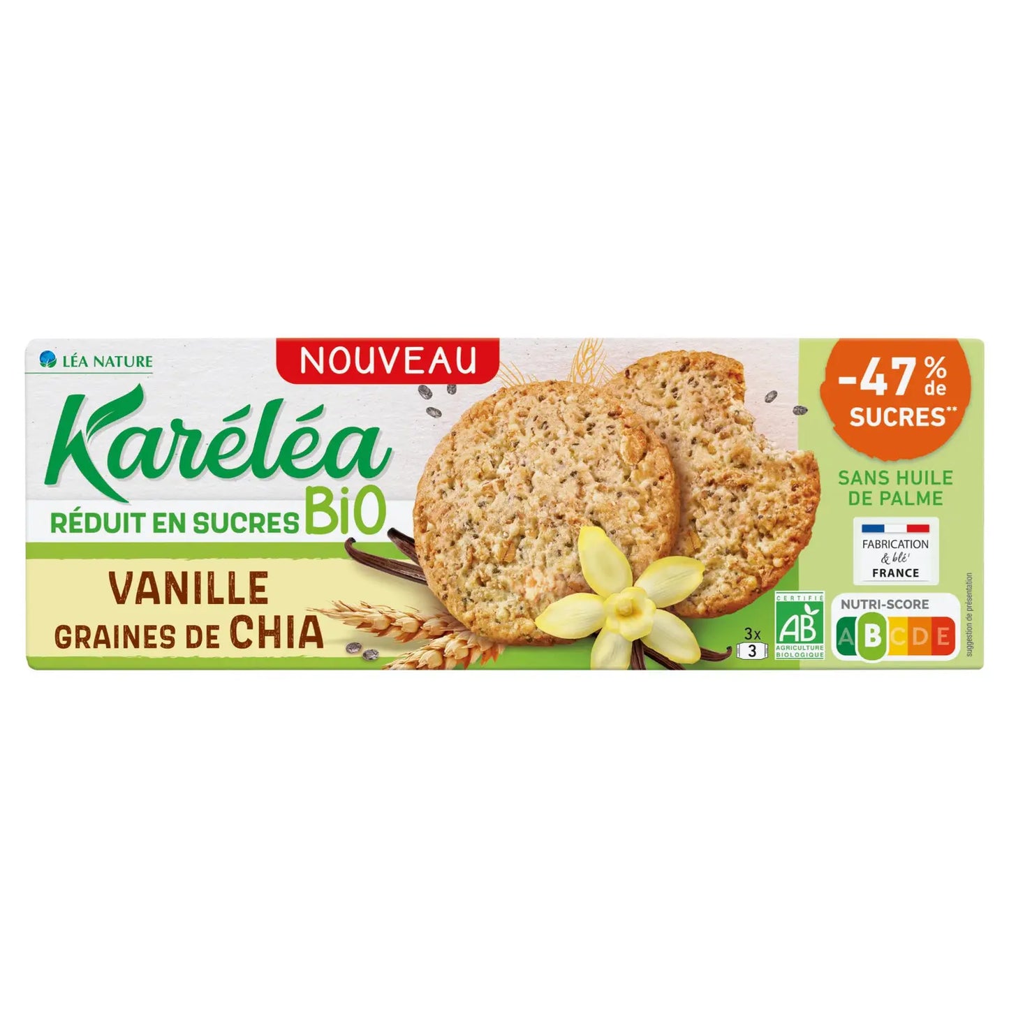 KARELEA Organic Vanilla Flavored Chia Seed Biscuits 150g