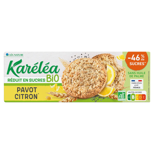 KARELEA Organic Low Sugar Poppy & Lemon Biscuits 150g