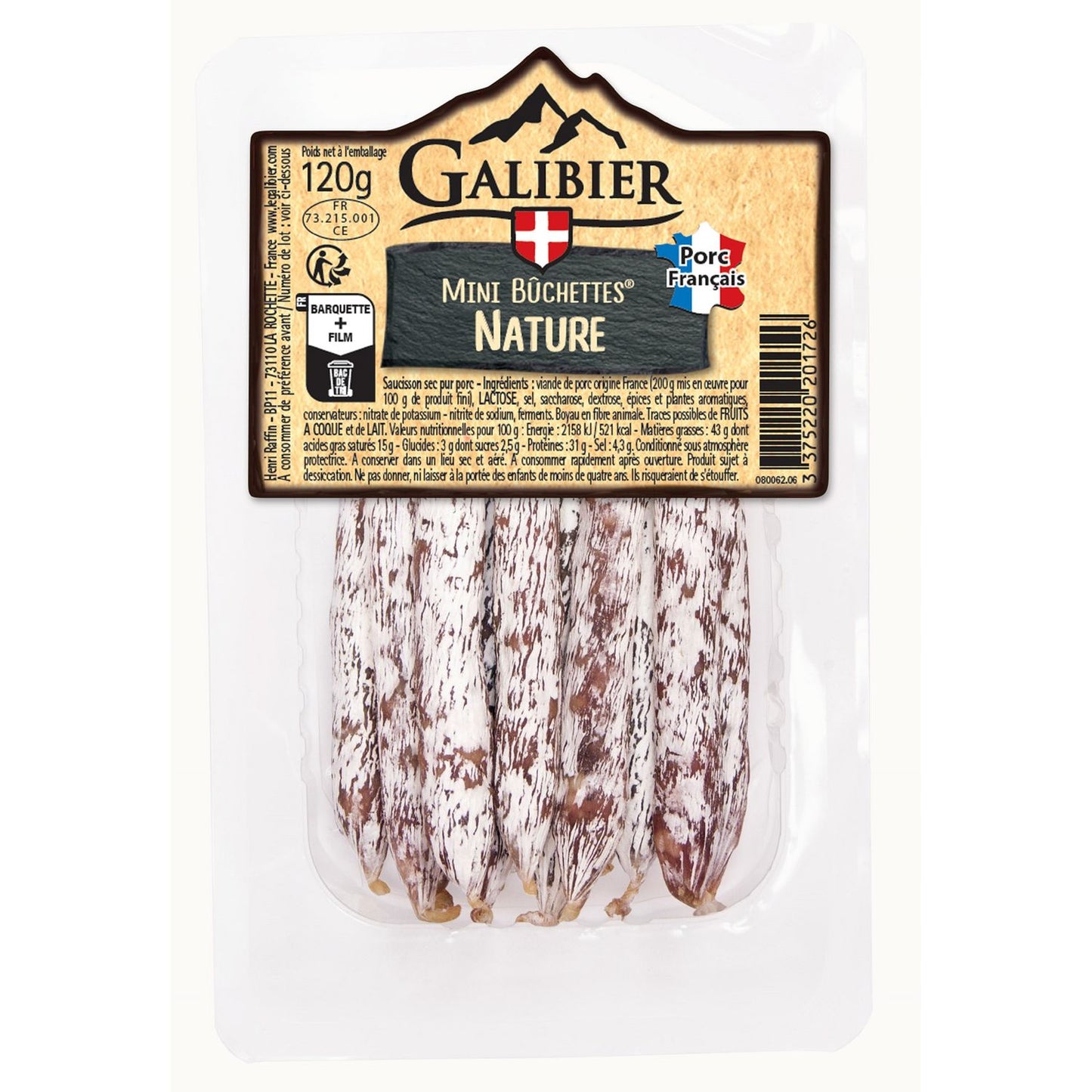 GALIBIER Mini Bûchettes Natural Dry Sausage 120g