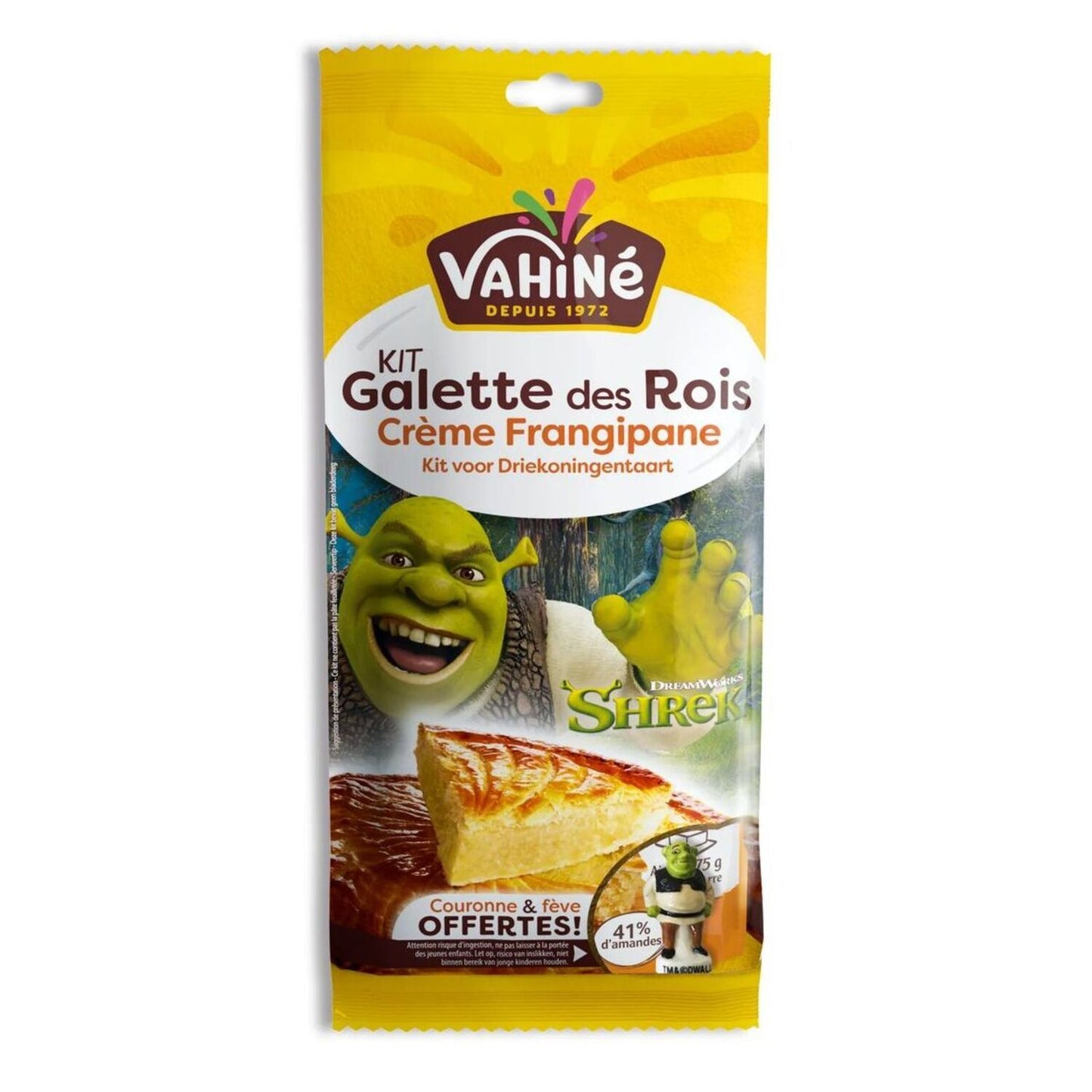 VAHINE King Cake Kit with Frangipane Cream, Crown & Shrek Charm 250g